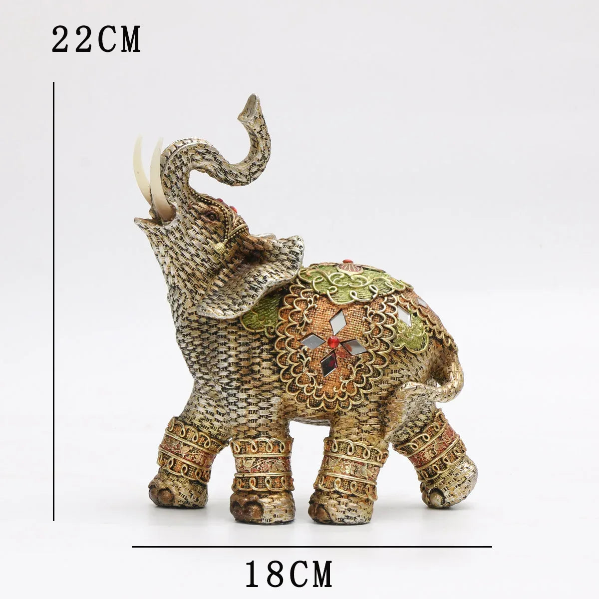 Exotic Embellished Elephant Figurine Resin Decorative Statue for Home Decor