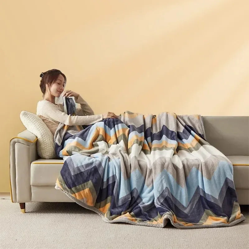 Extra Soft Thickened Flannel Blanket – Cozy Air Conditioning & Nap Throw