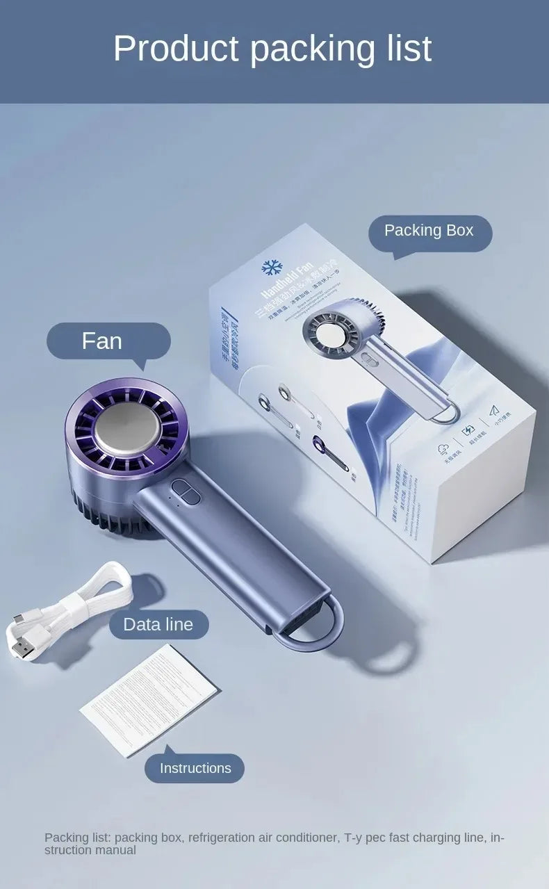 Handheld Ice Compressed Fan Semiconductor Cooling USB Portable Turbo Fan