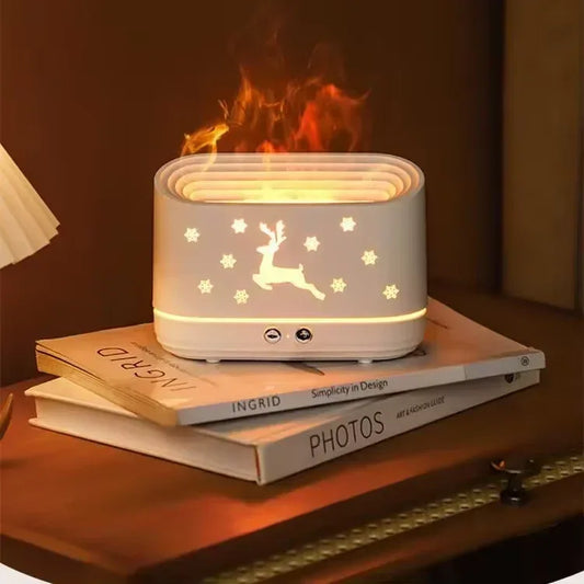 Flame Effect Air Humidifier – USB Aromatherapy Diffuser & Night Light
