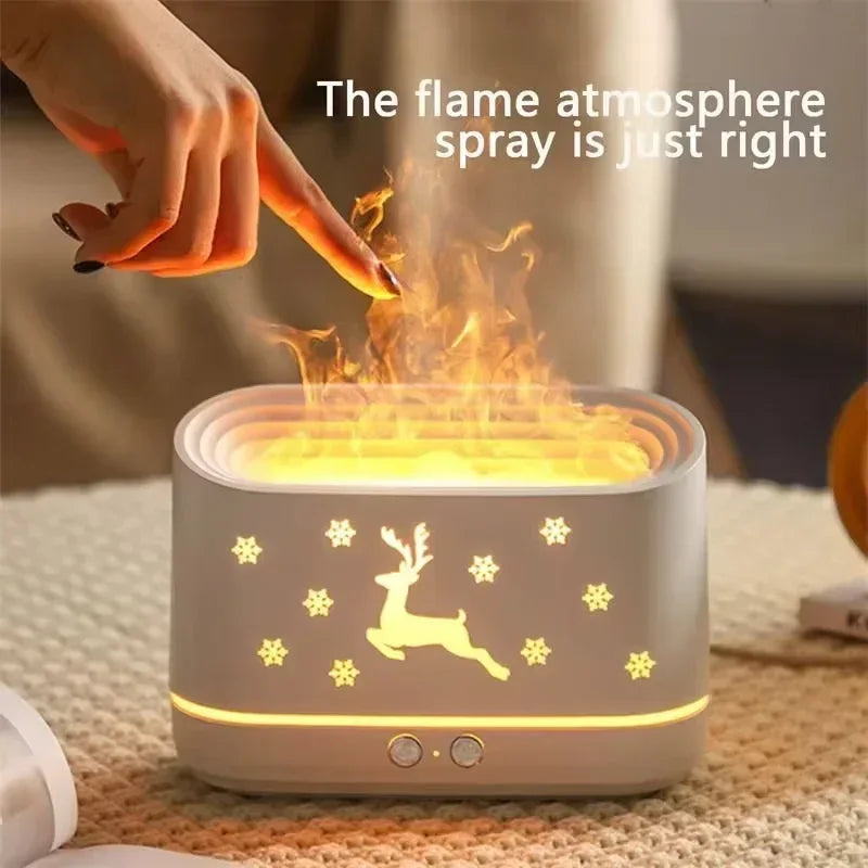 Flame Effect Air Humidifier – USB Aromatherapy Diffuser & Night Light