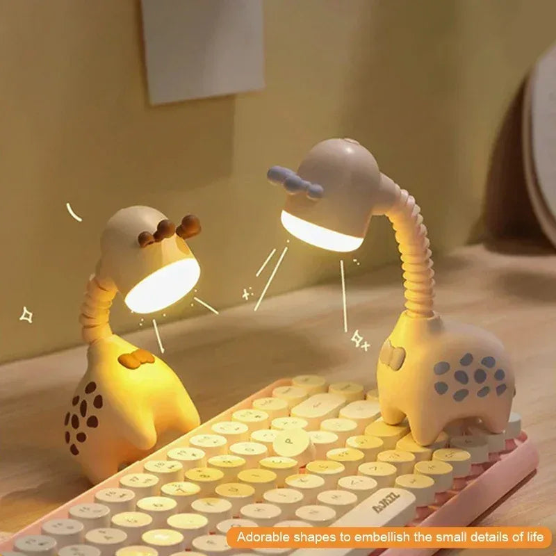 Flexible Giraffe LED Night Light – Rechargeable Portable Desktop Lamp