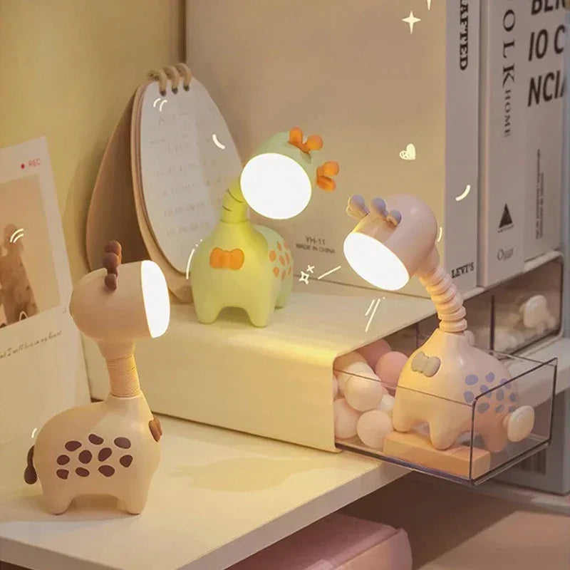 Flexible Giraffe LED Night Light – Rechargeable Portable Desktop Lamp