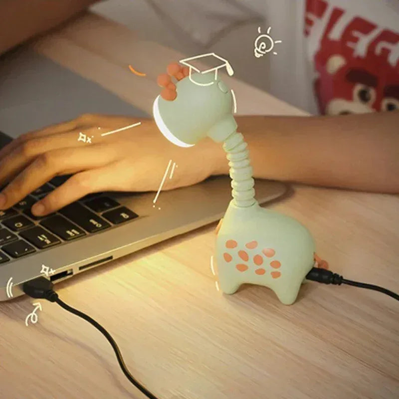 Flexible Giraffe LED Night Light – Rechargeable Portable Desktop Lamp