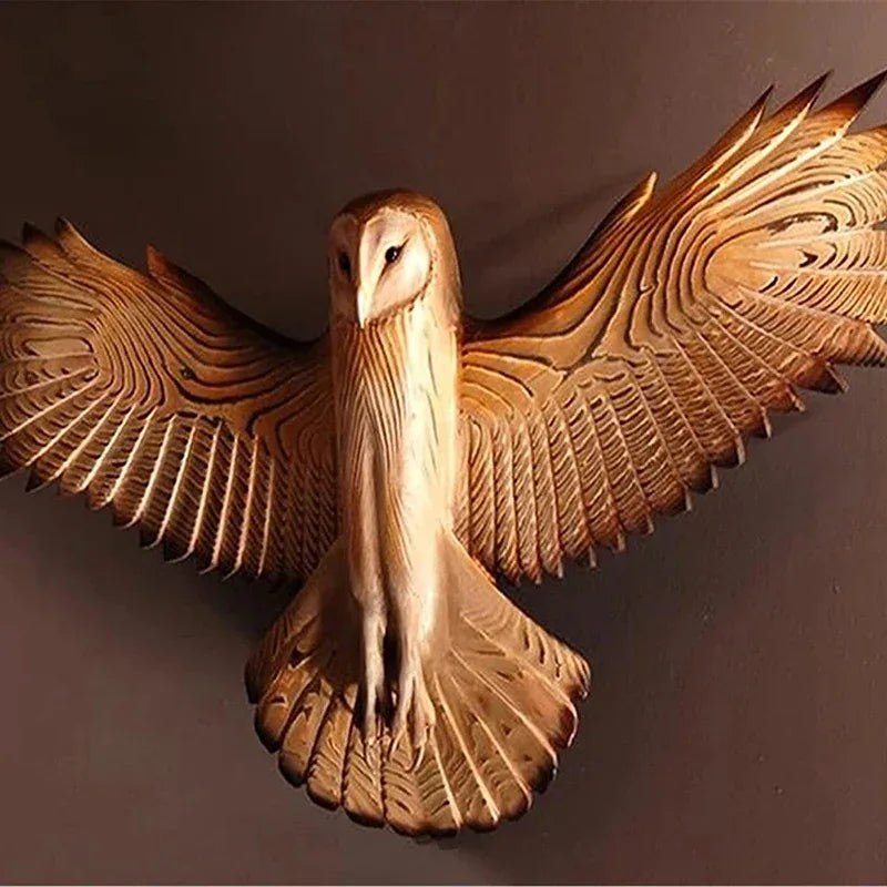 Flying Owl Wall Sculpture – Handcrafted Resin Statement Art