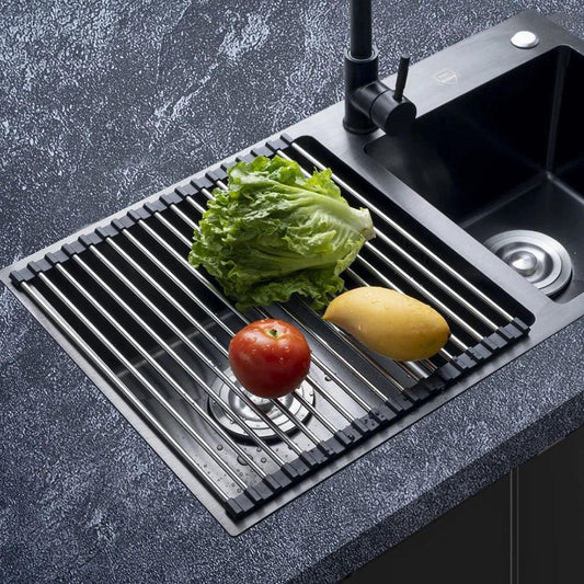 Foldable Roll-Up Sink Drain Rack – Dish & Vegetable Drying Mat
