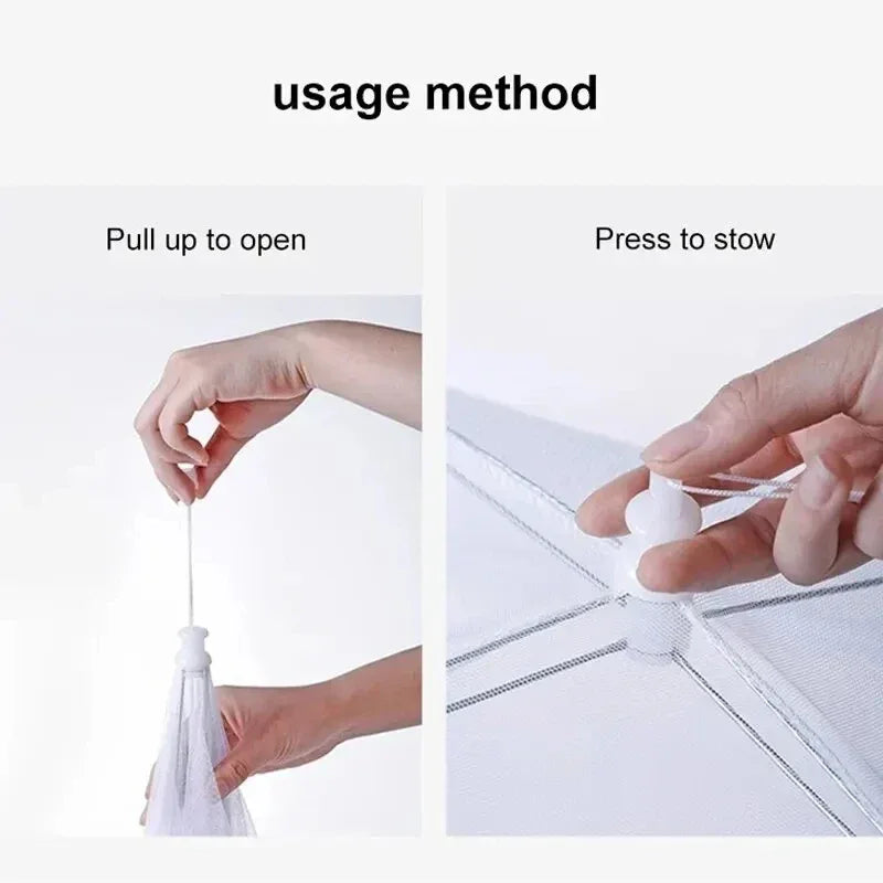 Folding Mesh Food Cover – Washable Pop-Up Insect-Proof Umbrella Dish Tent