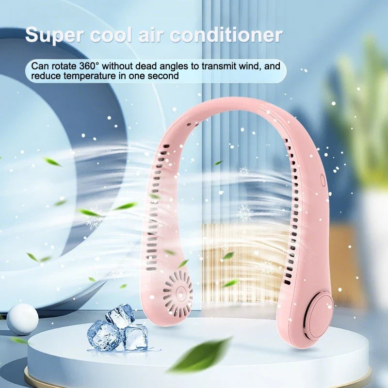 Portable Stretchable Neck Fan Hands-Free Rechargeable Cooling Fan