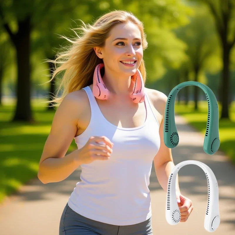 Portable Stretchable Neck Fan Hands-Free Rechargeable Cooling Fan