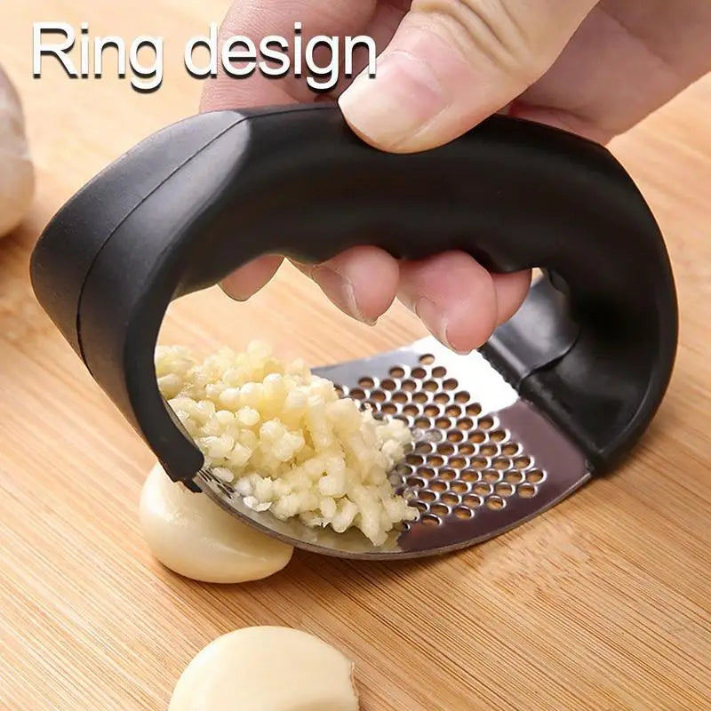 Stainless Steel Garlic Press Rocker – Ergonomic Manual Mincer & Crusher