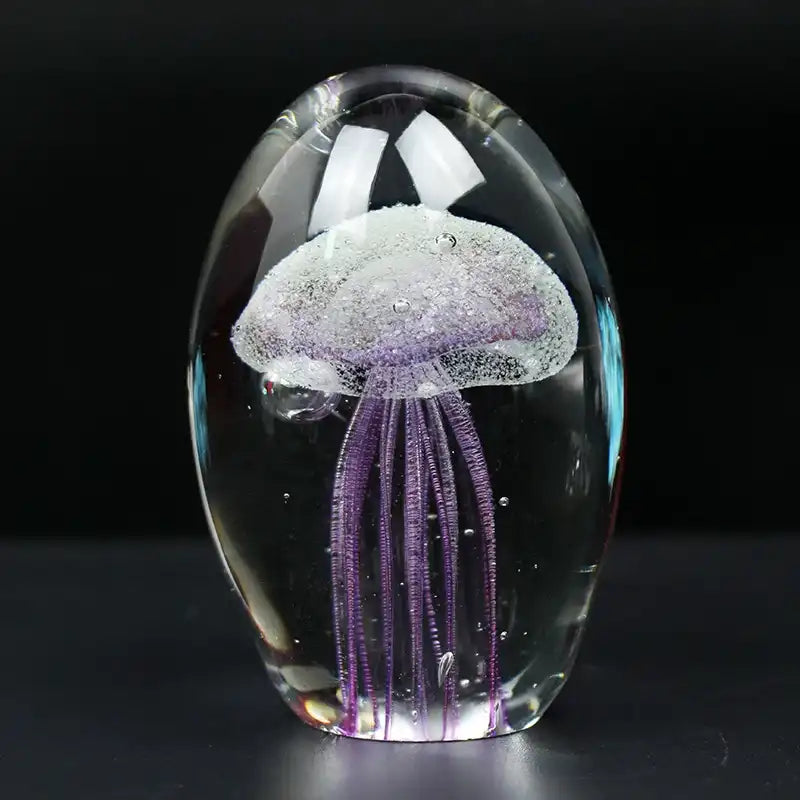 Handmade Glass Jellyfish Paperweight