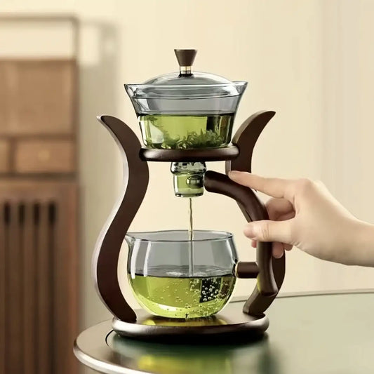 Semi-Automatic Glass Tea Set - Magnetic Drip Infuser, Teapot & Teacup Set