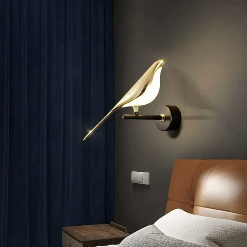 Magpie Bird LED Wall Lamp – 360° Rotatable Touch Sconce