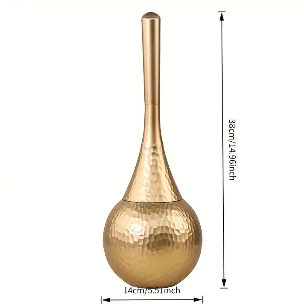 Luxury Hammered Toilet Brush with Globe Base Holder
