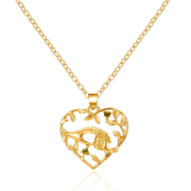 Mom & Daughter Moon Pendant Necklace – Love You Forever Heart Jewelry Gift