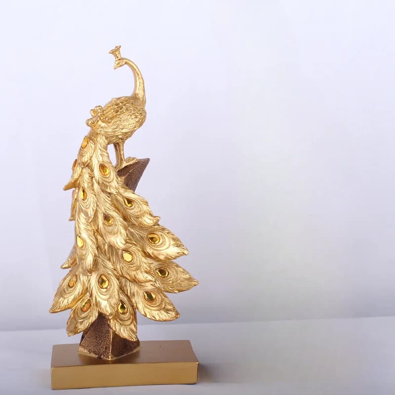 Luxury Peacock Statue Set – Resin Home Decor Ornaments