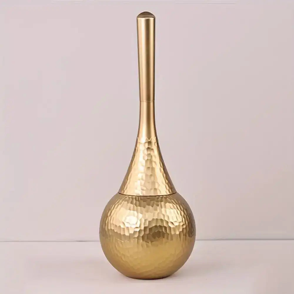 Luxury Hammered Toilet Brush with Globe Base Holder