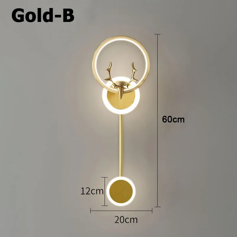 Nordic Deer Antler LED Wall Sconce - Ring + Globe Up Down Light