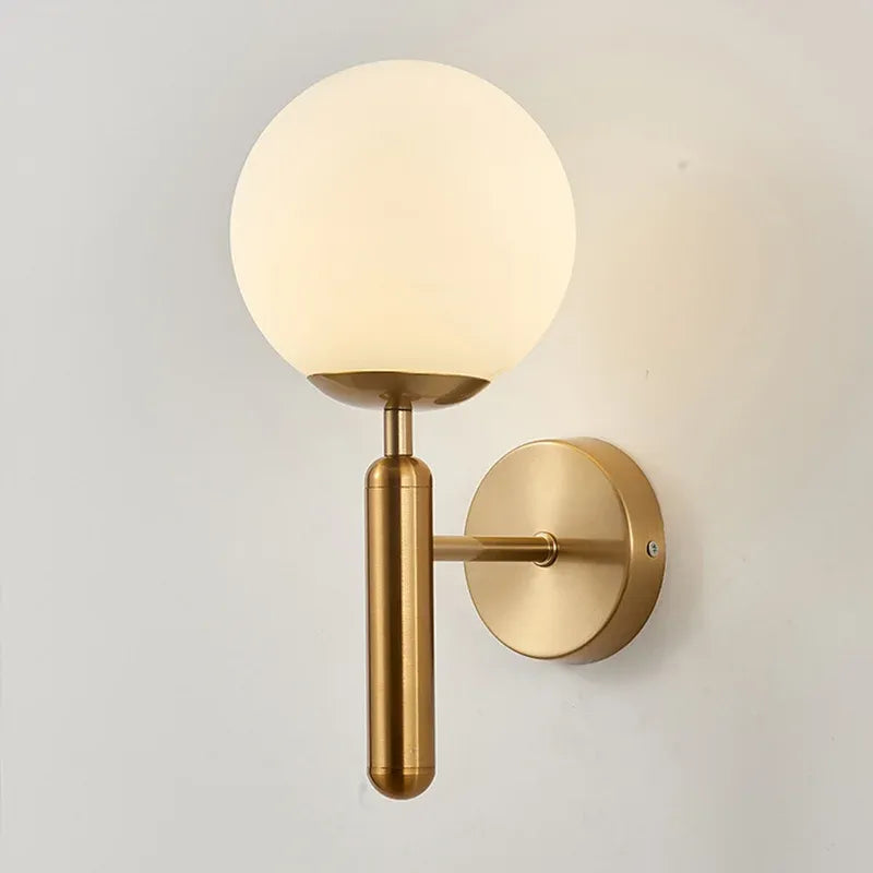 Modern Brass Globe Wall Lamp – Minimalist Wall Sconce