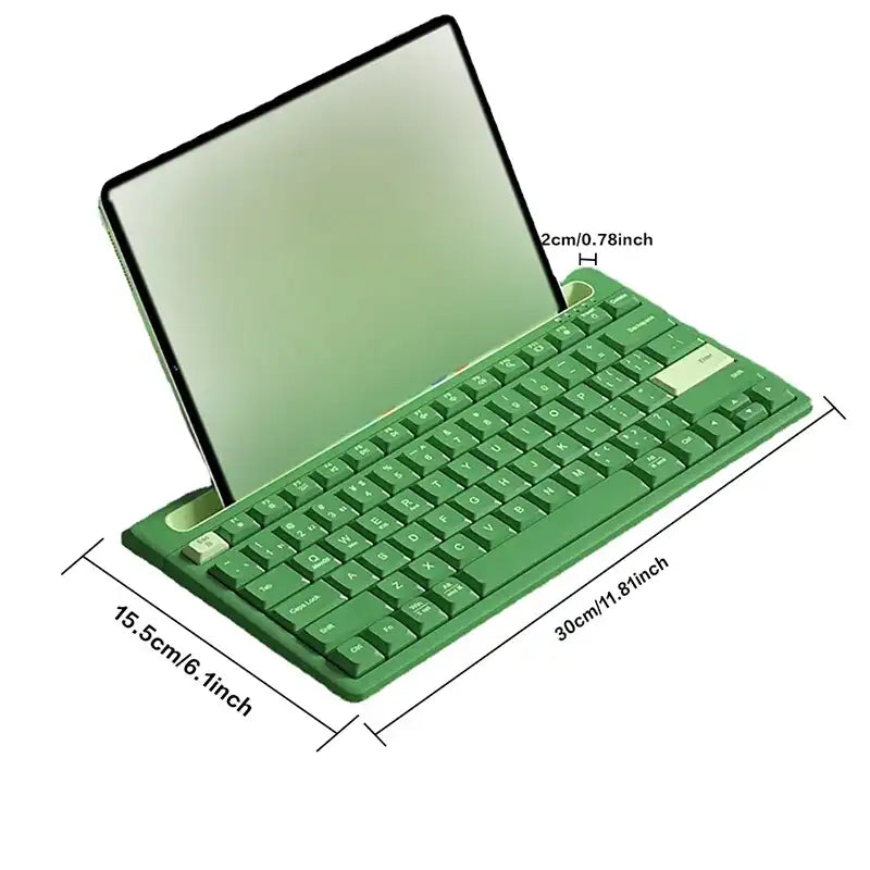 Wireless Bluetooth Keyboard with Built-In Phone & Tablet Stand