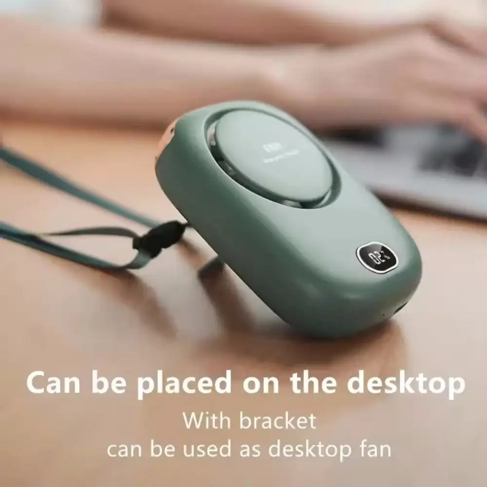 Rechargeable Portable Bladeless Neck Fan 3-Speed with LED Display