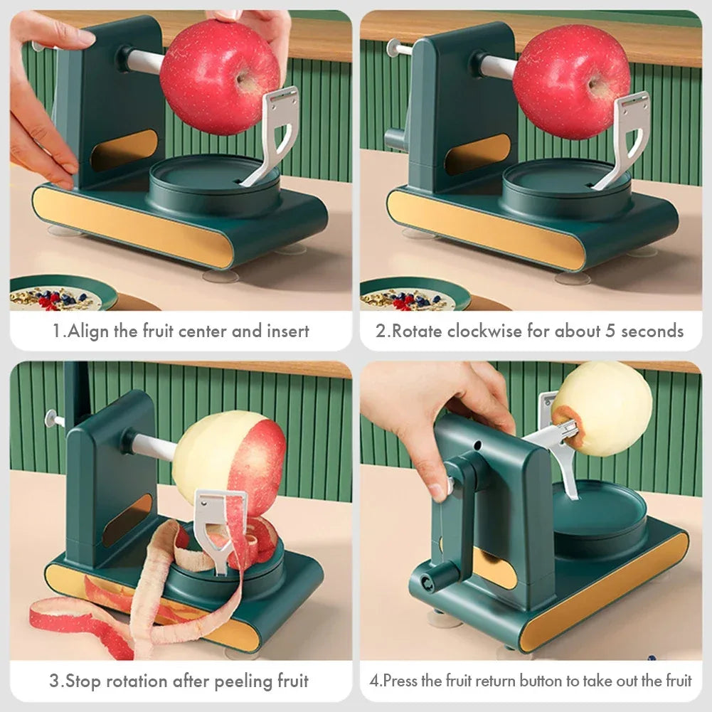 Hand-Crank Apple Peeler & Slicer Set – Stainless Steel Fruit Cutter