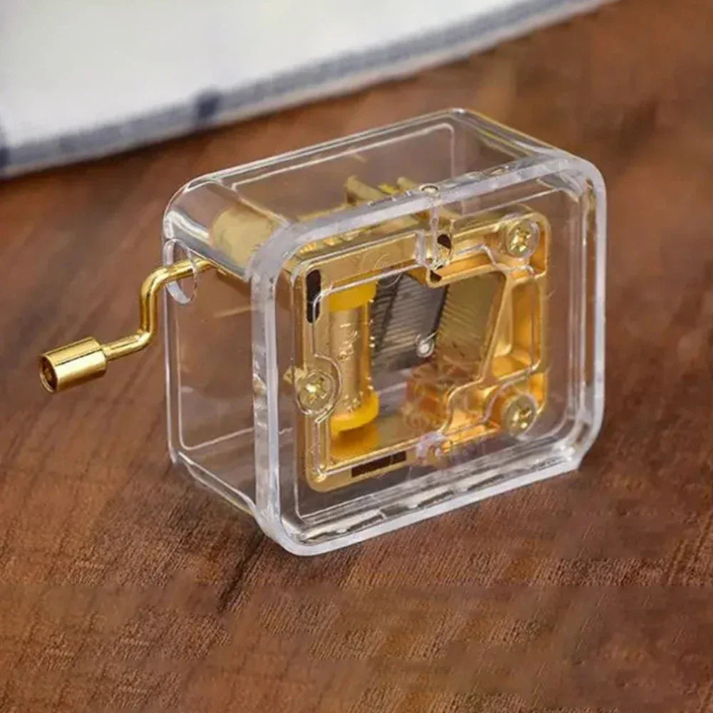 Gold-Plated Hand-Cranked Music Box – Interactive Mechanical Musical Gift