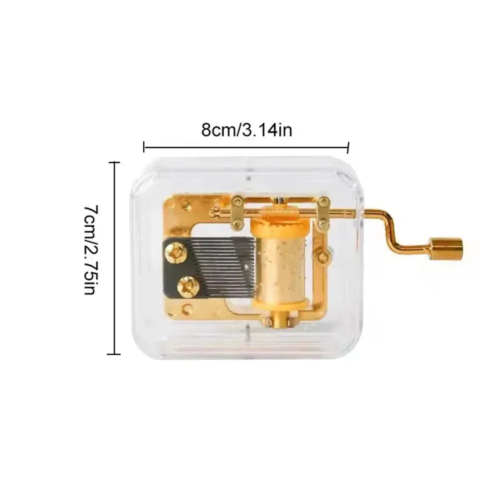 Gold-Plated Hand-Cranked Music Box – Interactive Mechanical Musical Gift