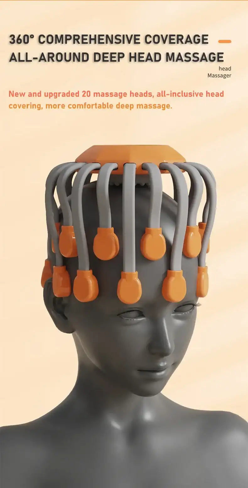 Wireless Octopus Scalp Massager - 20 Heads & 5 Modes