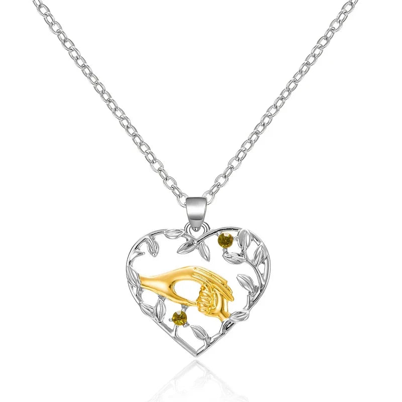 Mom & Daughter Moon Pendant Necklace – Love You Forever Heart Jewelry Gift