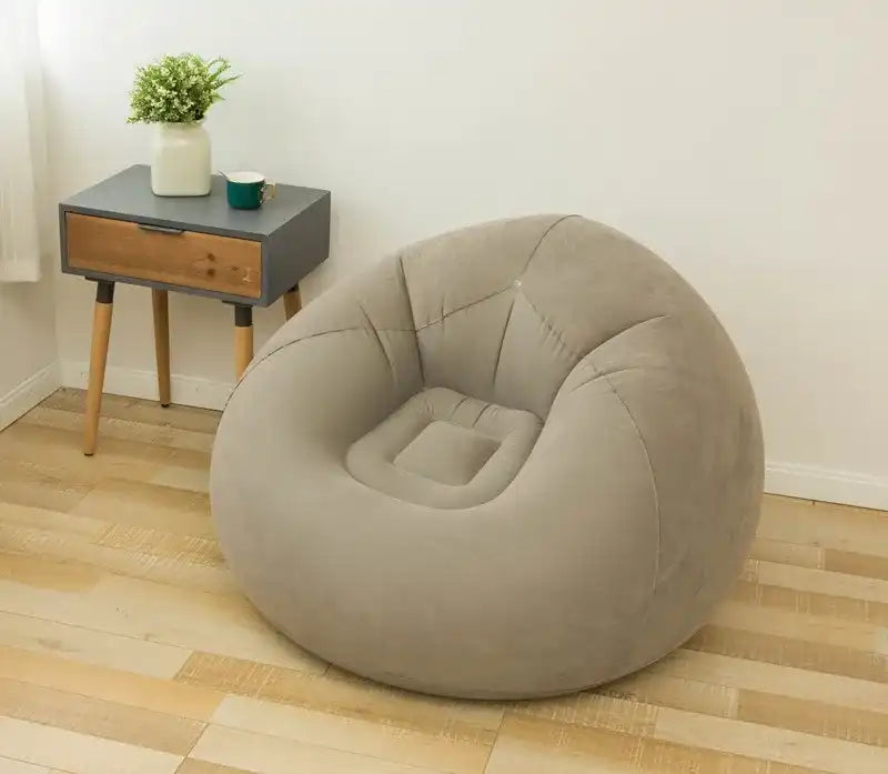 Flocked Inflatable Bean Bag Sofa Chair