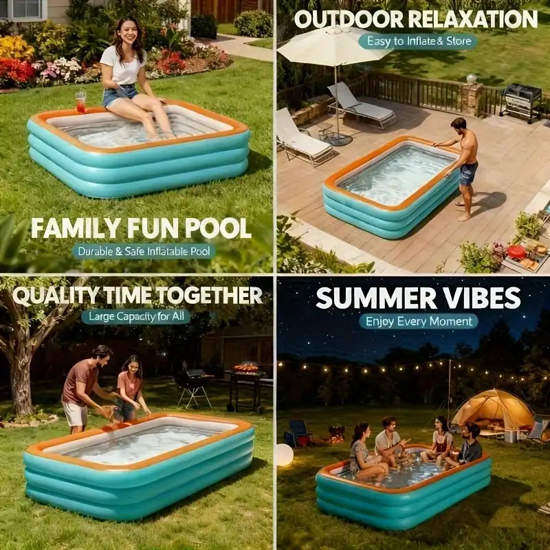 Rectangular Inflatable Family Pool