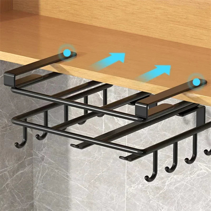 Stainless Steel Under-Cabinet Hanging Rack – Paper Towel & Cutting Board Holder