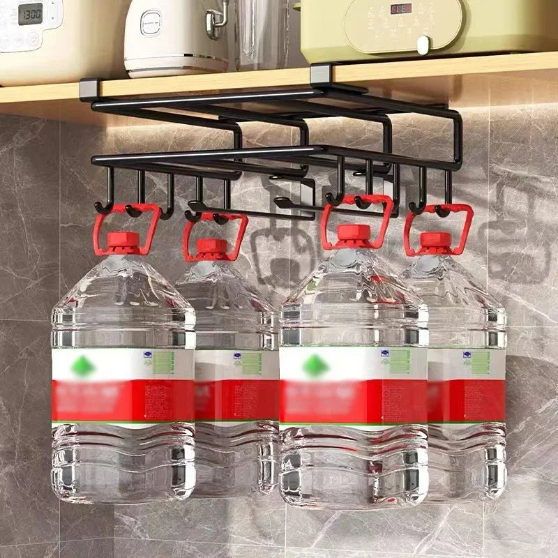 Stainless Steel Under-Cabinet Hanging Rack – Paper Towel & Cutting Board Holder