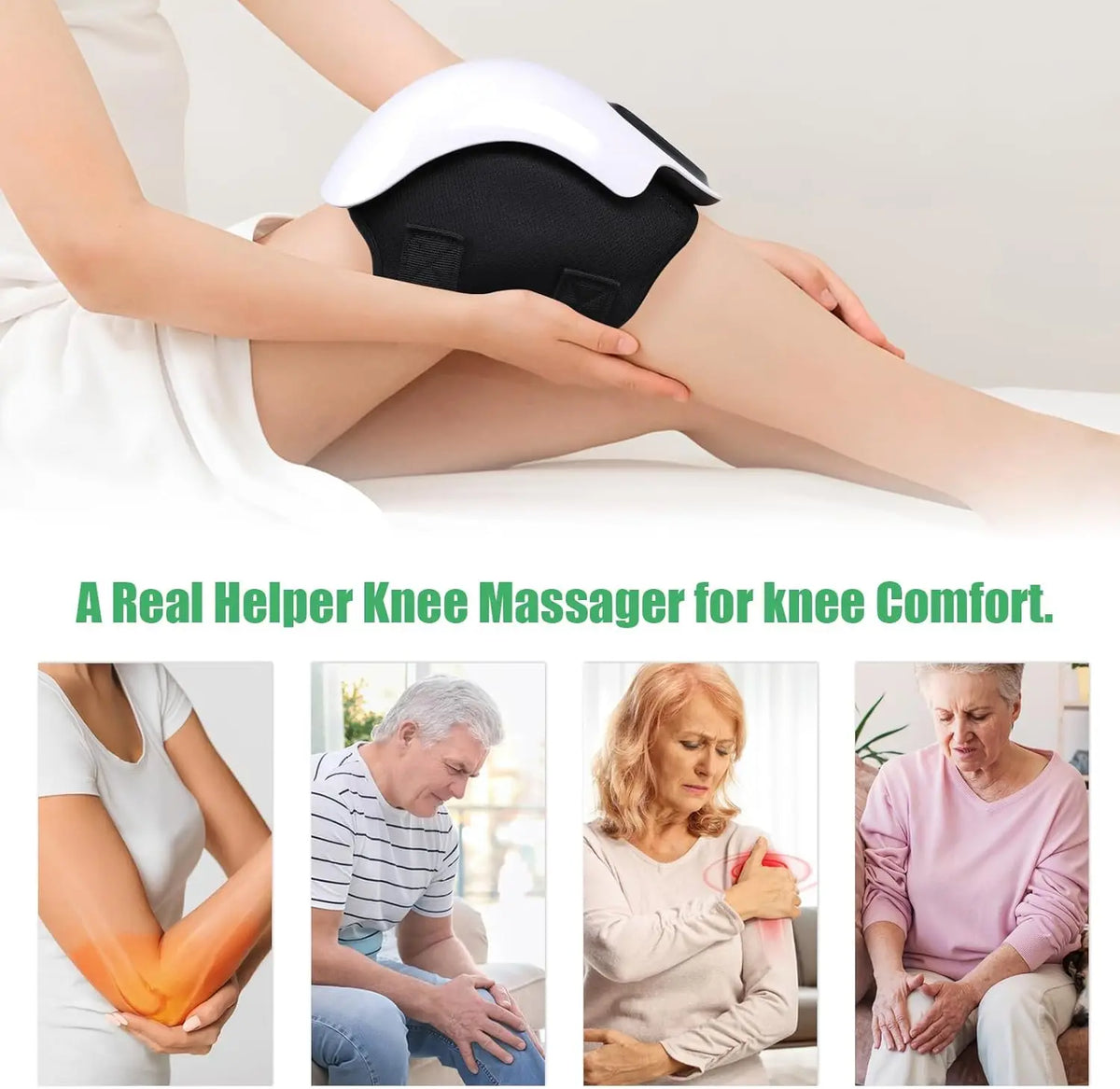 Smart Cordless Knee Massager Vibrating Joint Heat Therapy for Seniors