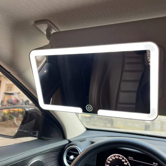 LED Car Sun Visor Vanity Mirror – Rechargeable HD Makeup Mirror for Vehicles