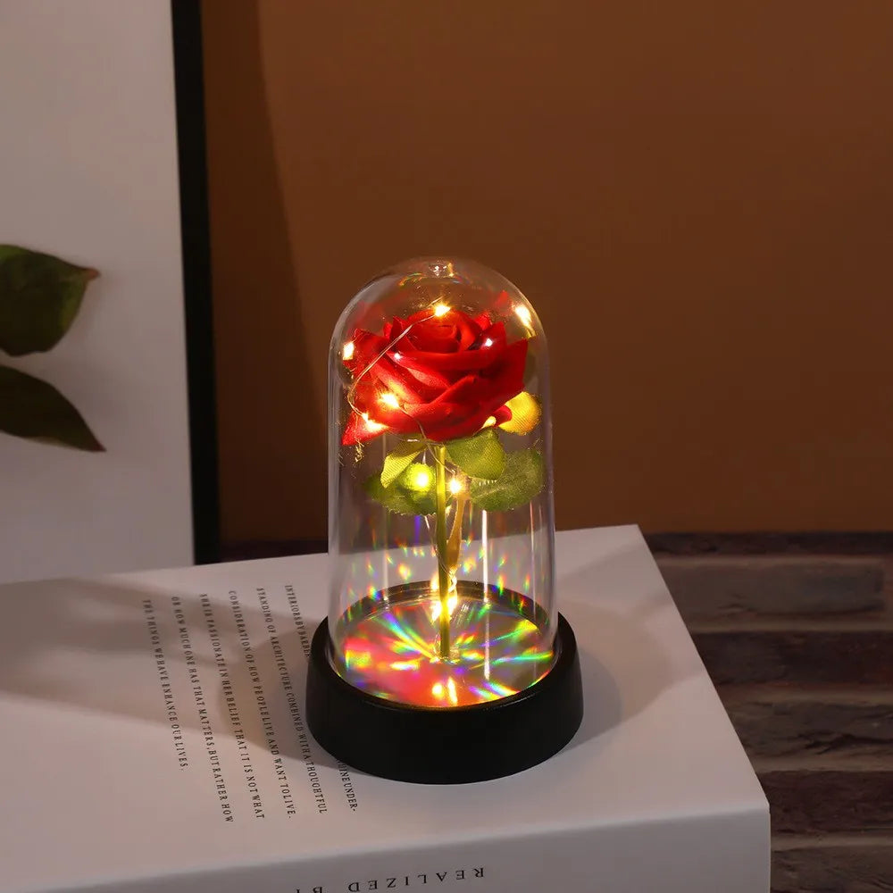 LED Rose Glass Dome – Eternal Galaxy Rose Valentine's Day Gift