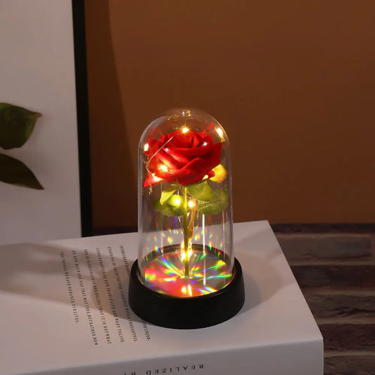 LED Rose Glass Dome – Eternal Galaxy Rose Valentine's Day Gift