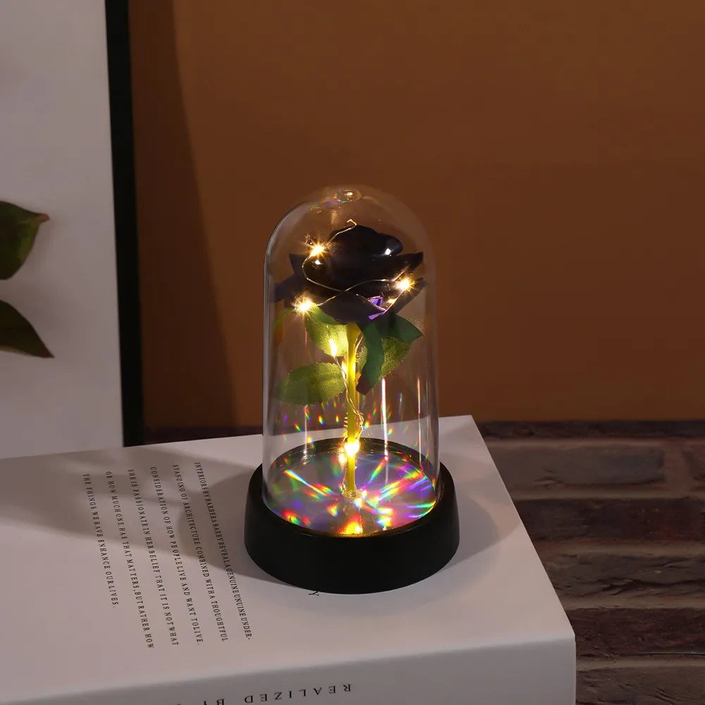 LED Rose Glass Dome – Eternal Galaxy Rose Valentine's Day Gift