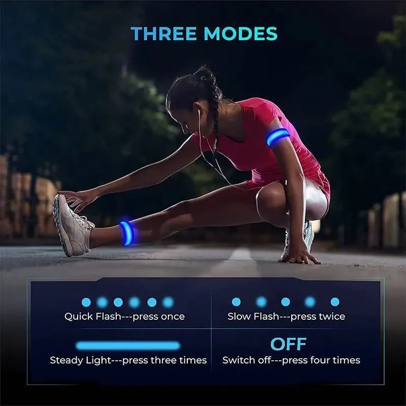 LED Luminous Safety Armband 4-Pack Reflective Night Running & Cycling Light