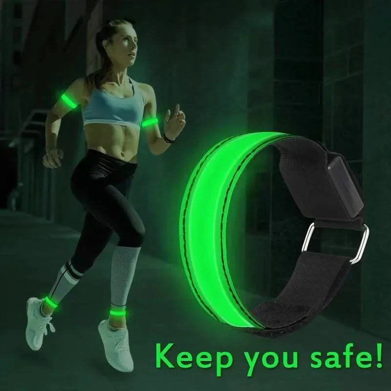 LED Luminous Safety Armband 4-Pack Reflective Night Running & Cycling Light