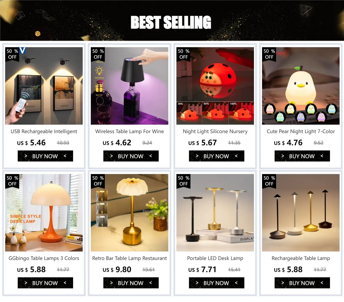Ladybug Silicone Nursery Night Light – Touch Control Rechargeable LED Lamp