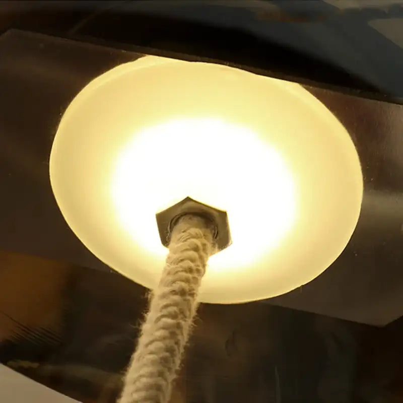 Nordic Glass LED Pendant Light – Smoked Glass & Rope