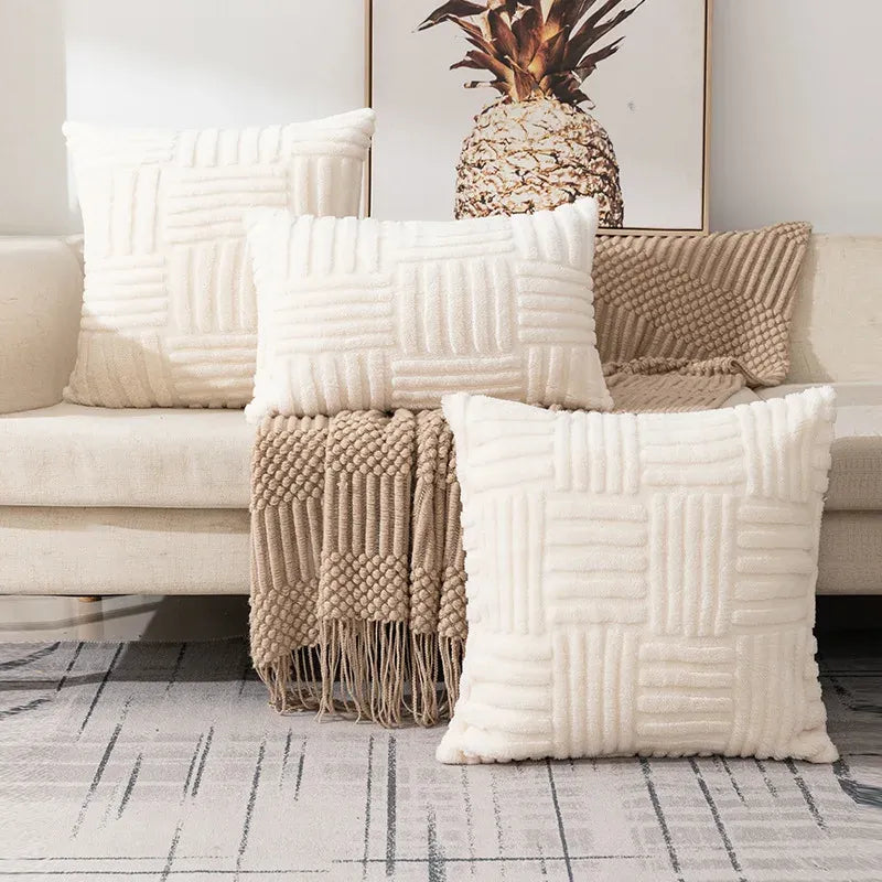 Luxury Boho Faux Fur Throw Pillow Cover – Soft Fluffy Cushion Case 3 Colors