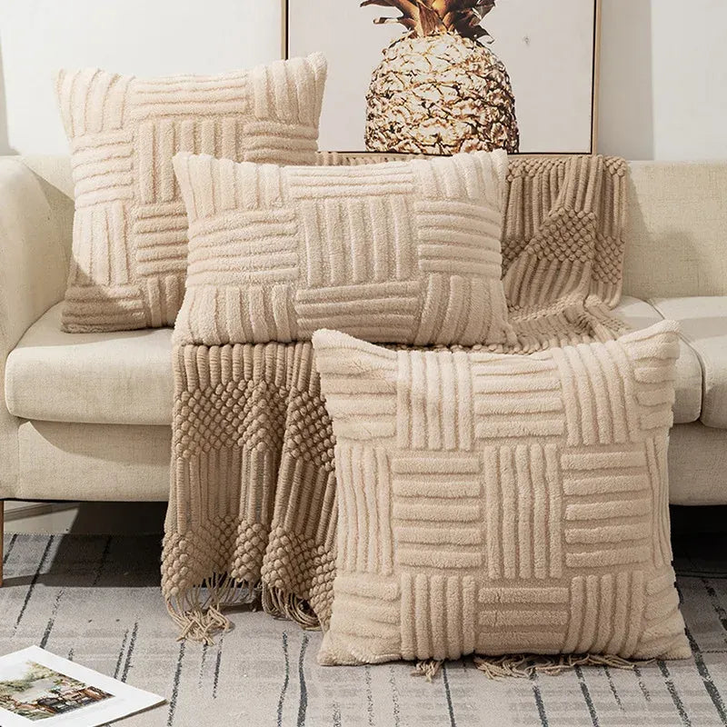 Luxury Boho Faux Fur Throw Pillow Cover – Soft Fluffy Cushion Case 3 Colors