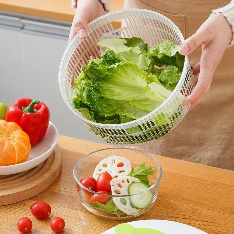 Manual Salad Spinner & Vegetable Dehydrator – Compact 22cm Lettuce Drainer