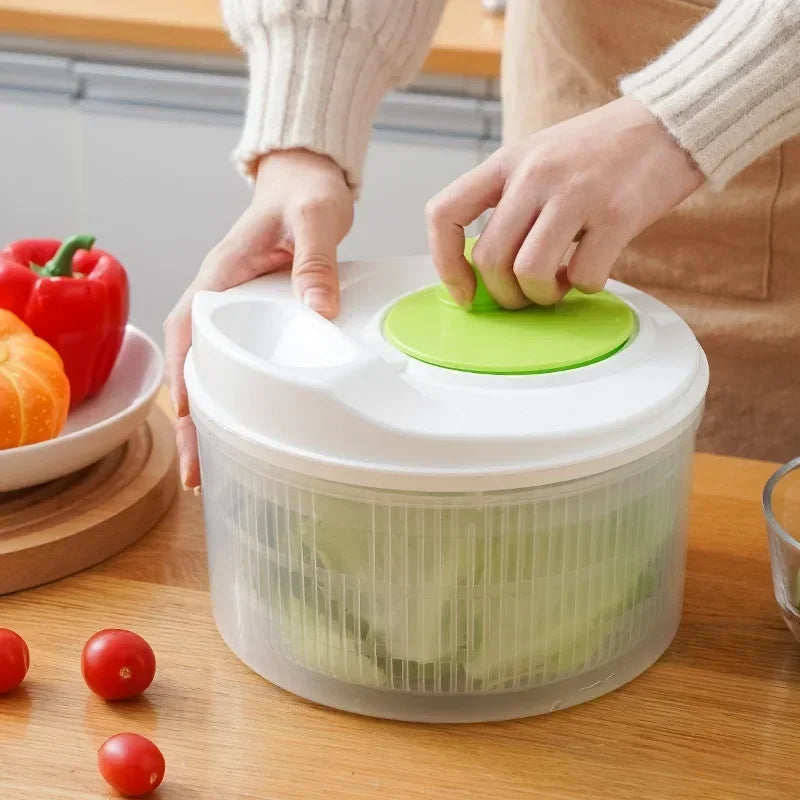 Manual Salad Spinner & Vegetable Dehydrator – Compact 22cm Lettuce Drainer