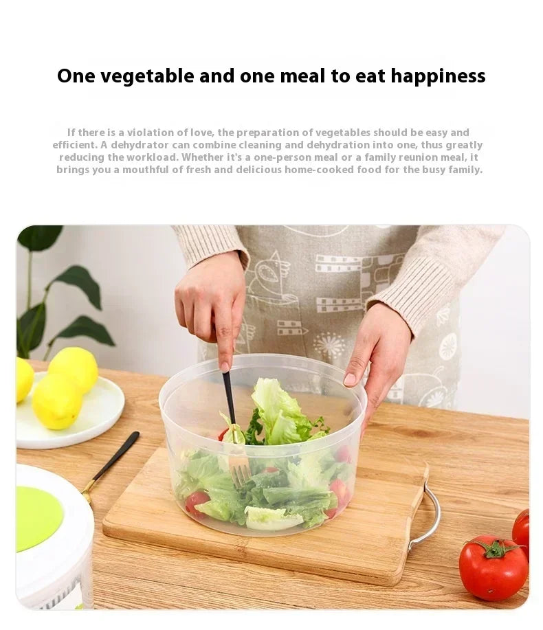 Manual Salad Spinner & Vegetable Dehydrator – Compact 22cm Lettuce Drainer
