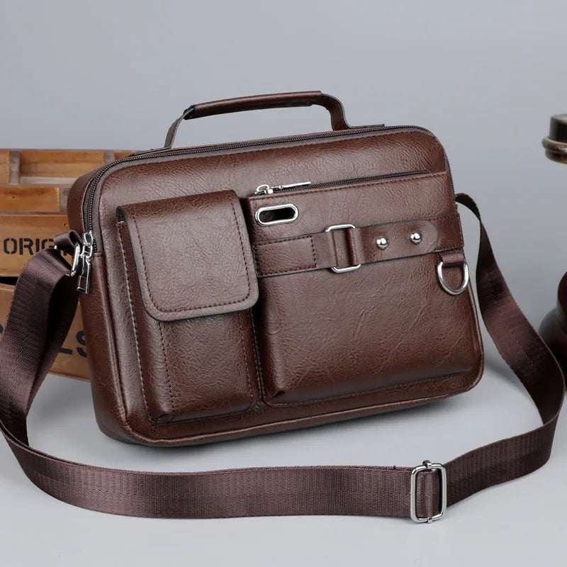 Men's Retro Waterproof Messenger Bag – Large Laptop Briefcase