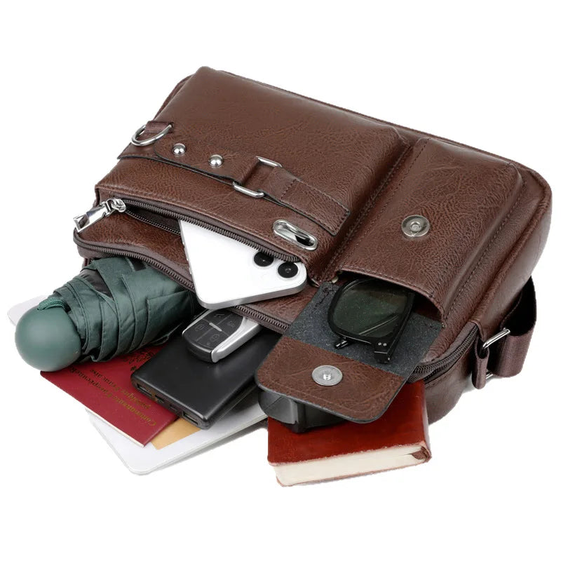 Men's Retro Waterproof Messenger Bag – Large Laptop Briefcase